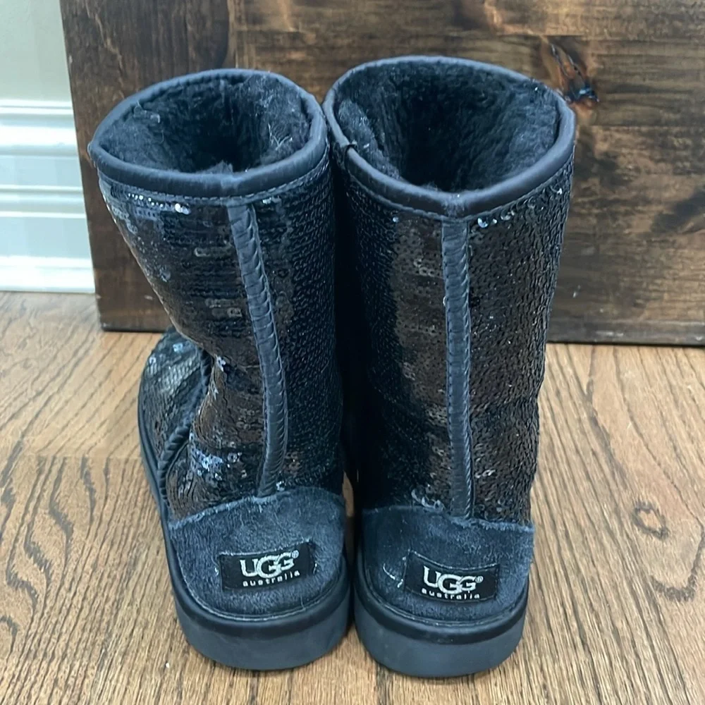 UGG SEQUIN SPARKLE Classic Boots BLACK‎ 7
